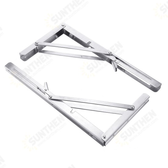 4PCS/ Set Folding Stainless Steel Wall Mounted Shelves Floating Hanging Shelf Board Support Holder