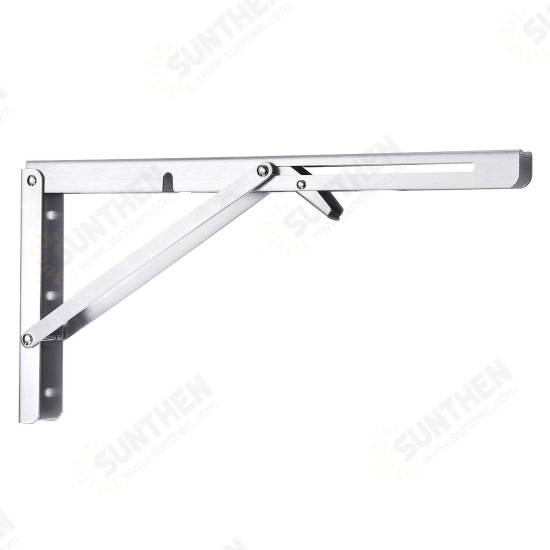 4PCS/ Set Folding Stainless Steel Wall Mounted Shelves Floating Hanging Shelf Board Support Holder