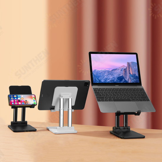 Folding Tablet/ Laptop Holder Stand Adjustment Angle Telescopic Alloy Desktop Bracket for iPad Mini 9-16 inch Devices