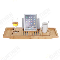 Luxury Adjustable Bathtub Rack Bamboo Caddy Shelf Shower Tub Tray Towel Mobile Phone Tablet Holder Support Luxury Adjustable Bathtub Rack Bamboo Caddy Shelf Shower Tub Tray Towel Mobile Phone Tablet Holder Support
