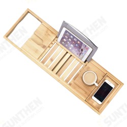Luxury Adjustable Bathtub Rack Bamboo Caddy Shelf Shower Tub Tray Towel Mobile Phone Tablet Holder Support Luxury Adjustable Bathtub Rack Bamboo Caddy Shelf Shower Tub Tray Towel Mobile Phone Tablet Holder Support