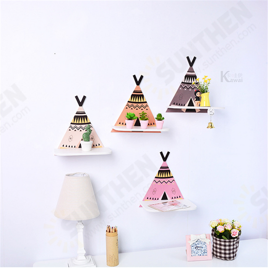 Mini Cute DIY Wall Mounted Decoration Storage Shelves Bracket Mobile Phone Picture Photo Frame Holder Stand
