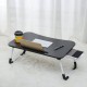 Multifunctional Folding Wooden Lazy Bed Desk Macbook Table with Pen Cup Slot Storage Drawer
