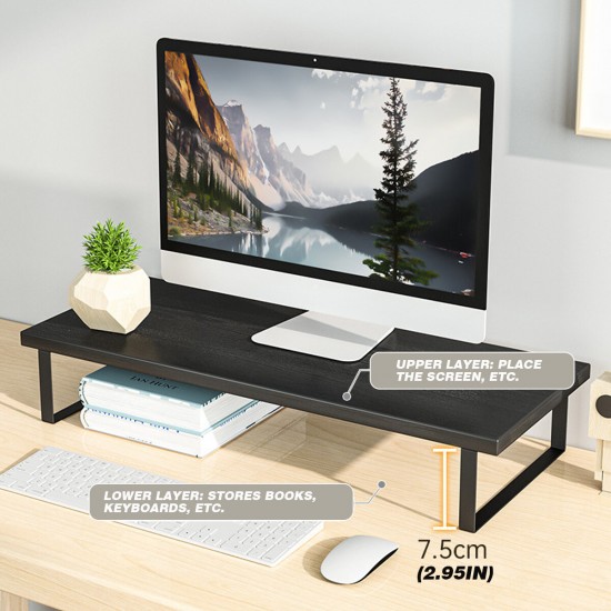 Multifunctional Mackbook Desktop Stand Macbook Monitor Riser with 2-Layer Shelves Desk Organizer