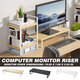 Multifunctional Mackbook Desktop Stand Macbook Monitor Riser with 2-Layer Shelves Desk Organizer