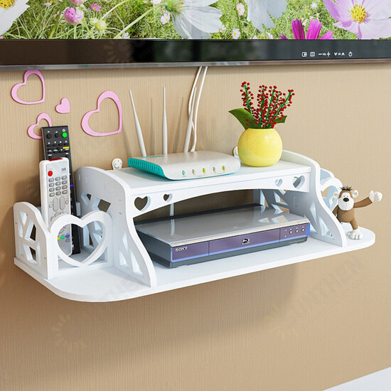 Multifunctional Wall Mounted Storage Shelves Bedroom Rack Shelf Organizer Holder for WIFI Router CD TV DVD Book Display