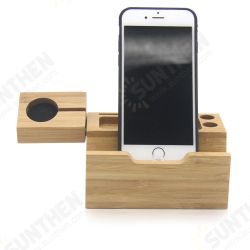 Natural Bamboo USB Charging Dock Stand Holder Bracket for Mobile Phone Smart Watch Natural Bamboo USB Charging Dock Stand Holder Bracket for Mobile Phone Smart Watch