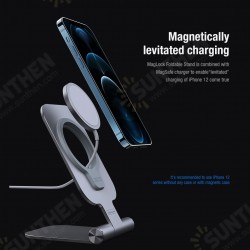 For MagSafe Charger Base Stnad For iPhone12/13 Wireless Charging Stand Aluminum MagLock Foldable Stand With Hollow Holder For MagSafe Wireless Charger For MagSafe Charger Base Stnad For iPhone12/13 Wireless Charging Stand Aluminum MagLock Foldable Stand With Hollow Holder For MagSafe Wireless Charger