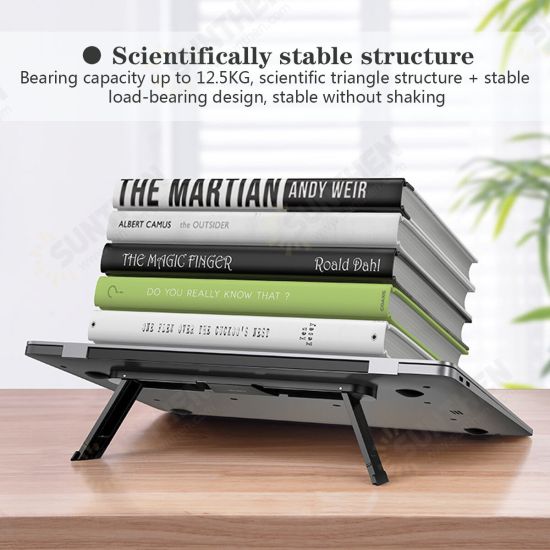 Portable Folding Double Angle Adjustable Heat Dissipation Cooling Down Sticky Macbook Holder Stand for Laptop Tablet