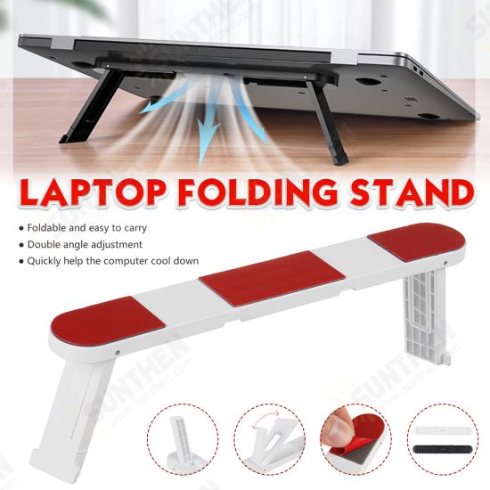 Portable Folding Double Angle Adjustable Heat Dissipation Cooling Down Sticky Macbook Holder Stand for Laptop Tablet