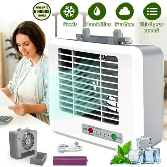 Portable Mini Air Conditioner Water Cool Cooling Fan Cooler Humidifier Purifier