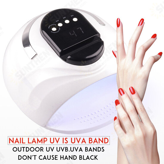 Portable US / EU Plug Intelligent 4-Gear Timing 42 LED Double Light Source Beads UV Nail Lamp with Mobile Phone Holder