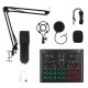Professional BM800 HD Drive USB Condenser Microphone Kit + V8 Plus Sound Card with Stand Mount