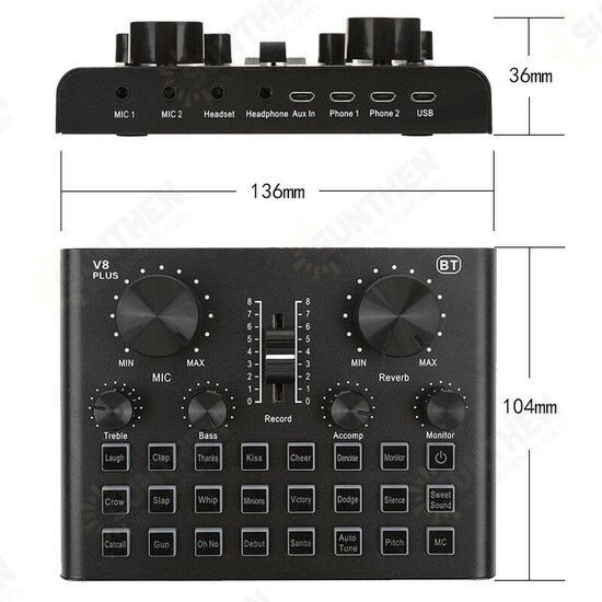 Professional BM800 HD Drive USB Condenser Microphone Kit + V8 Plus Sound Card with Stand Mount