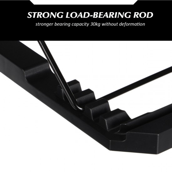 RGB 5-Gear Angle Adjustable Macbook Cooling Stand Dual USB Port Desktop Holder Bracket Compatible with up to 21-inch Laptop