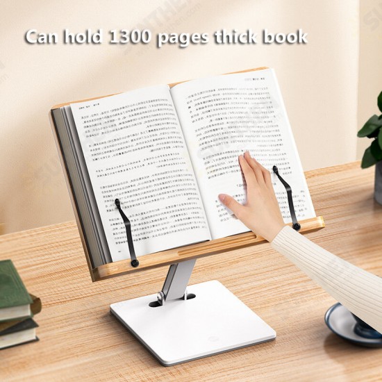 Lift Desktop Stand Bamboo Wood Reading Holder Adjustable Bearing 60 Catties Reading Fixed Bookshelf