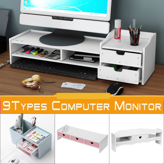 SS-04 Multifunctional Mackbook Desktop Stand Holder Monitor Riser with Storage Drawer
