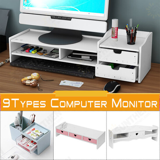 SS-04 Multifunctional Mackbook Desktop Stand Holder Monitor Riser with Storage Drawer