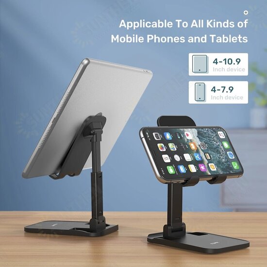 D1 Universal Foldable Telescopic Height Adjustable Mobile Phone/ Tablet Holder Desktop Stand Bracket for Devices below 12.9 inch