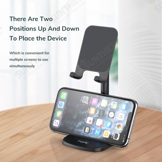 D23 2in1 Universal 35° Adjustable Online Learning Live Streaming Desktop Stand Tablet Phone Holder for 4-12.9 inch Devices Galaxy Note20 Ultra Redmi9