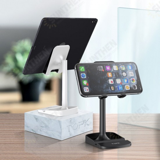 D23 2in1 Universal 35° Adjustable Online Learning Live Streaming Desktop Stand Tablet Phone Holder for 4-12.9 inch Devices Galaxy Note20 Ultra Redmi9