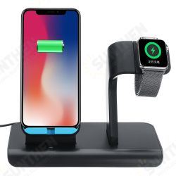 Type-C Port 2 In 1 Qi Wireless Charger Phone Holder Watch Holder For iPhone Samsung Apple Watch Series Type-C Port 2 In 1 Qi Wireless Charger Phone Holder Watch Holder For iPhone Samsung Apple Watch Series