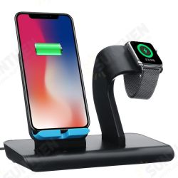 Type-C Port 2 In 1 Qi Wireless Charger Phone Holder Watch Holder For iPhone Samsung Apple Watch Series Type-C Port 2 In 1 Qi Wireless Charger Phone Holder Watch Holder For iPhone Samsung Apple Watch Series