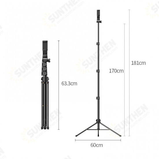 LP377 170cm Telescopic Height Adjustment Aluminium Alloy Mobile Phone Holder Live Broadcast Bracket Tripod