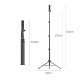 LP377 170cm Telescopic Height Adjustment Aluminium Alloy Mobile Phone Holder Live Broadcast Bracket Tripod