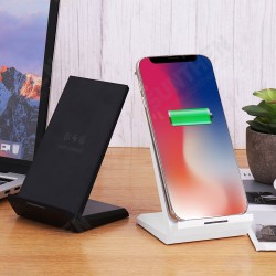 Universal 30W Qi Wireless Charger Horizontal Vertical Type-C Double Coil Charging Pad Stand Dock Mobile Phone Holder Stand Universal 30W Qi Wireless Charger Horizontal Vertical Type-C Double Coil Charging Pad Stand Dock Mobile Phone Holder Stand