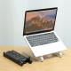 Universal 7-Gear Height Adjustable with 4 Colorful Lighting Fans Heat Dissipation Macbook Desktop Stand Holder Bracket for 11-18 inch Devices