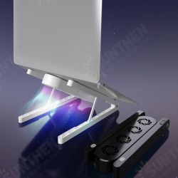 Universal 7-Gear Height Adjustable with 4 Colorful Lighting Fans Heat Dissipation Macbook Desktop Stand Holder Bracket for 11-18 inch Devices Universal 7-Gear Height Adjustable with 4 Colorful Lighting Fans Heat Dissipation Macbook Desktop Stand Holder Bracket for 11-18 inch Devices