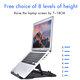 Universal Folding 360° Rotatable Bottom 8Level Height Lifting Adjust Hollow Heat Dissipation Macbook Stand Bracket Phone Holder for 13-17Inch Laptop