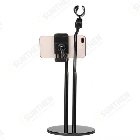 Universal Live Stream Fill Light Desktop Phone Holder Microphone Stand for Xiaomi Mobile Phone