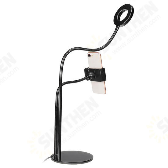 Universal Live Stream Fill Light Desktop Phone Holder Selfile Stand for iPhone Xiaomi Mobile Phone