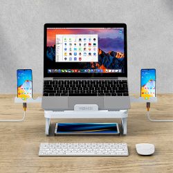 Universal Multifunctional with 4*USB 3.0 Ports 10-Gear Height Adjustment Heat Dissipation Macbook Desktop Stand Holder Bracket for 12~18 inch Devices Universal Multifunctional with 4*USB 3.0 Ports 10-Gear Height Adjustment Heat Dissipation Macbook Desktop Stand Holder Bracket for 12~18 inch Devices