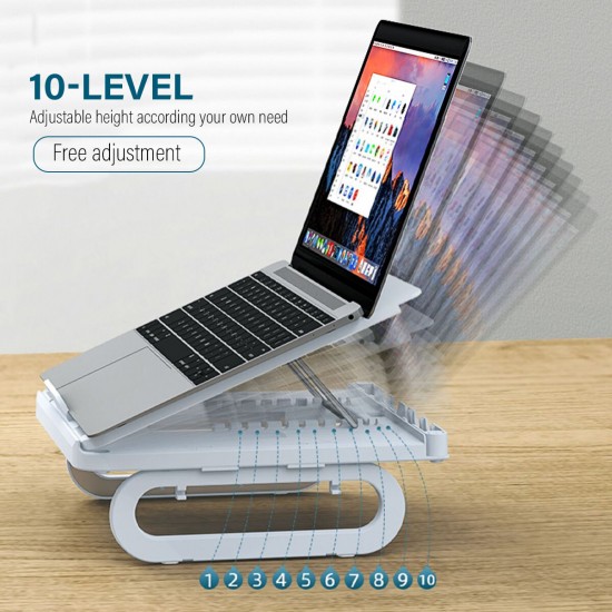 Universal Multifunctional with 4*USB 3.0 Ports 10-Gear Height Adjustment Heat Dissipation Macbook Desktop Stand Holder Bracket for 12~18 inch Devices