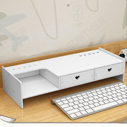 Universal with Storage Drawer Macbook PC Riser Laptop Monitor Wooden Desktop Stand Holder Screen Rack Organizer Universal with Storage Drawer Macbook PC Riser Laptop Monitor Wooden Desktop Stand Holder Screen Rack Organizer