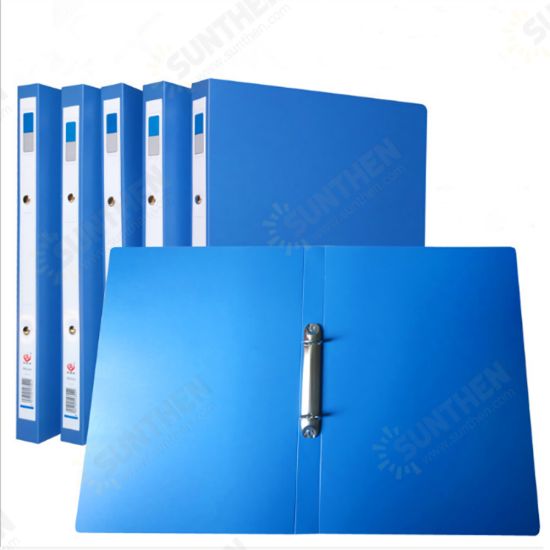 1 Piece A4 Blue File Folder 2 Holes O-shape Ring Binder Document Folder Desktop File Organizer Office School Supplies