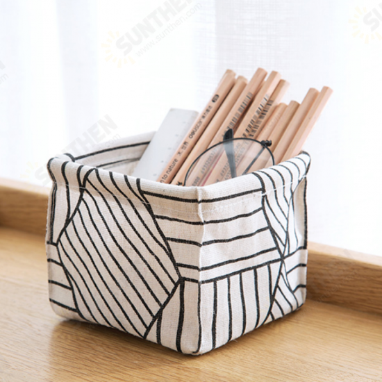 1 Piece Multi-function Cotton and Linen Desktop Storage Box Dressing Table Cosmetic Debris Sorting Box Desktop Organizer