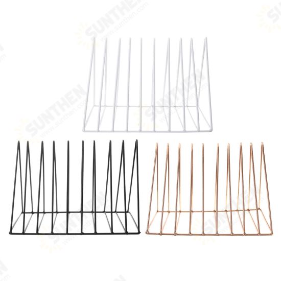 1 Piece Nordic Simple Triangle Wrought Iron Storage Rack Holder Bookshelf file Magazine Storage Box Office Desktop Organizer