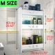 1 Piece Punch-free Bathroom Kitchen Wall-mounted Storage Rack Multipurpose Shelf 2/3 Layers S/M/L Size