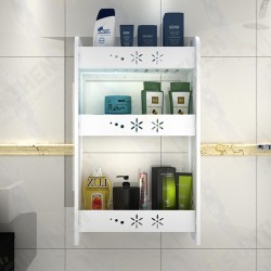 1 Piece Punch-free Bathroom Kitchen Wall-mounted Storage Rack Multipurpose Shelf 2/3 Layers S/M/L Size 1 Piece Punch-free Bathroom Kitchen Wall-mounted Storage Rack Multipurpose Shelf 2/3 Layers S/M/L Size
