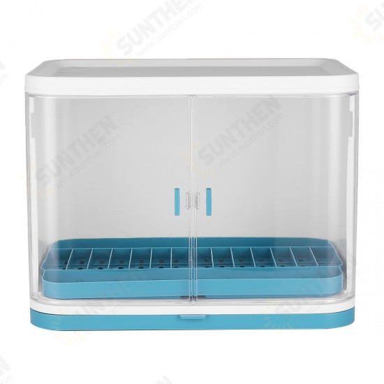 1/2 Layer Plastic Storage Box Drain Rack with Lid 180° Double Door Kitchen Cupboard Plate Chopsticks Rack