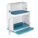 1/2 Layer Plastic Storage Box Drain Rack with Lid 180° Double Door Kitchen Cupboard Plate Chopsticks Rack