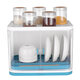 1/2 Layer Plastic Storage Box Drain Rack with Lid 180° Double Door Kitchen Cupboard Plate Chopsticks Rack