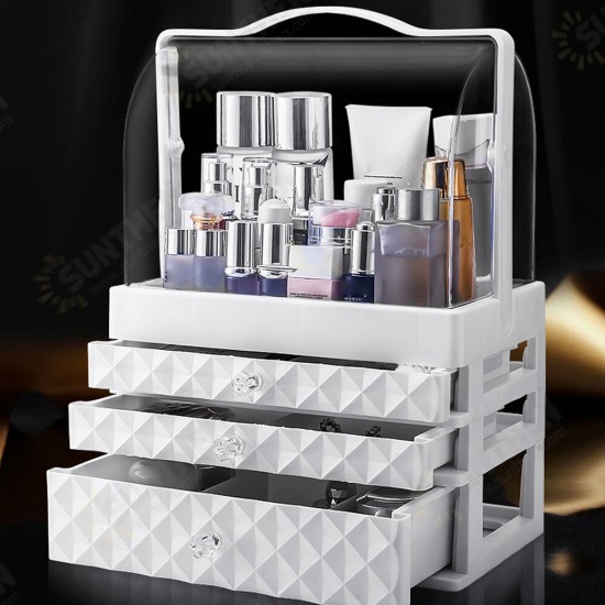 1/2/3 Layers Cosmetic Storage Box Desktop Makeup Organizer Dustproof Earrings Jewelry Box Display Stand Rack Tray