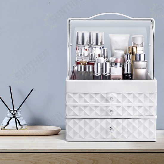 1/2/3 Layers Cosmetic Storage Box Desktop Makeup Organizer Dustproof Earrings Jewelry Box Display Stand Rack Tray