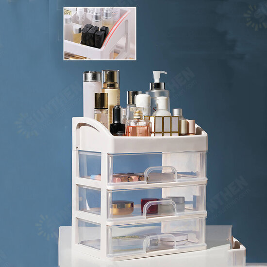 1/2/3 Layers Cosmetic Storage Box Jewelry Holder Makeup Drawer Case Desktop Organizer Container