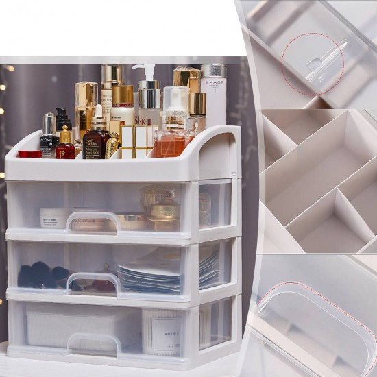 1/2/3 Layers Cosmetic Storage Box Jewelry Holder Makeup Drawer Case Desktop Organizer Container